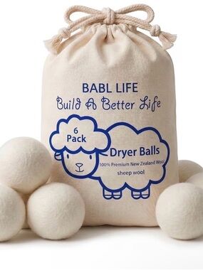 BUY NOW Wool Dryer Balls w/Storage Bag - 6 Pack
